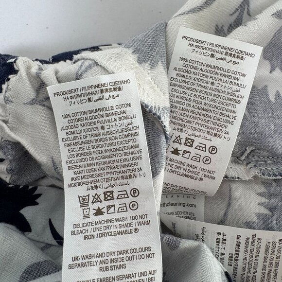 Boden Floral Pajama Set Top Shorts Size 10 White Blue Floral Sleepwear Cotton - Picture 8 of 16